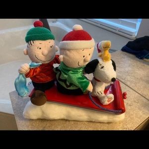 "Gemmy" Sledding Snoopy, Linus, Charlie Brown Plush